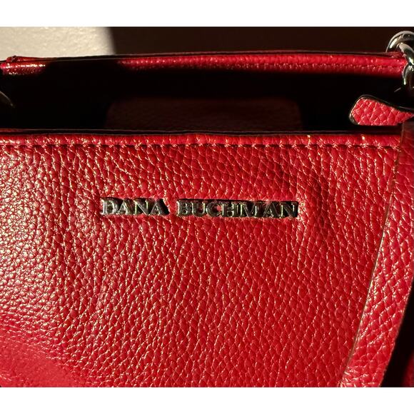 Dana Buchman Red Leather Shoulder Handbag Purse - Picture 2 of 8